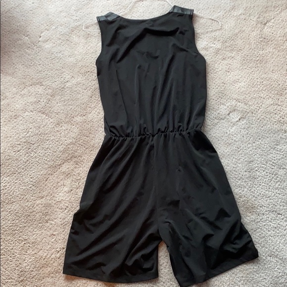 Black romper with leather details - Picture 3 of 5